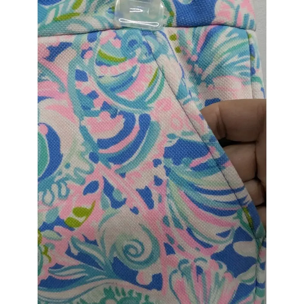 Lilly Pulitzer Buttercup Knit Scallop Shorts Multi Dream Team Size 12